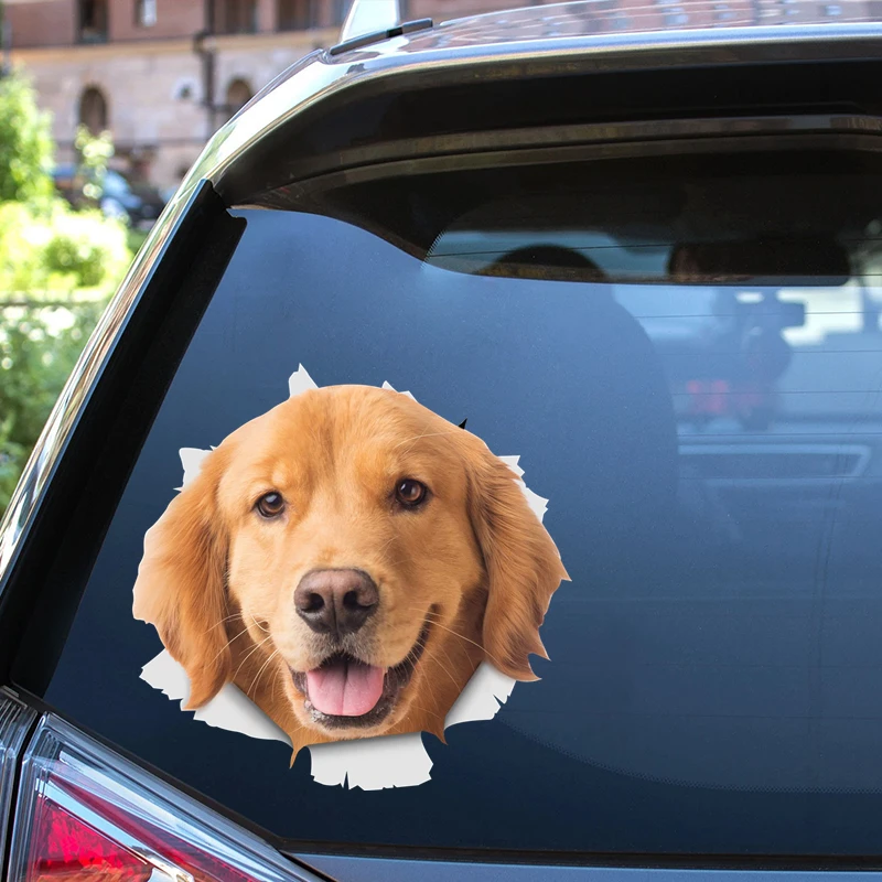 32706 # GLÜCKLICH GOLDENE RETRIEVER 13 Cm/17 Cm Self-adhesive Aufkleber Auto Aufkleber Wasserdicht Auto Dekore auf stoßstange Hinten Fenster Laptop