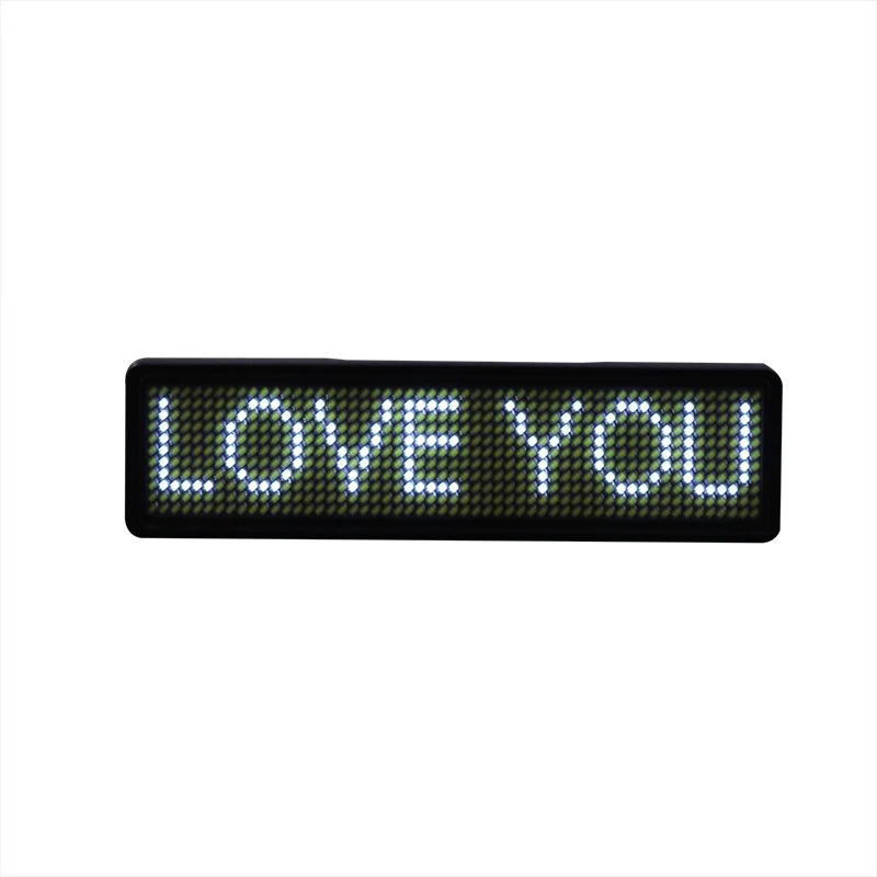 Bluetooth LED Badge Rechargeable Led Name Tag  11*55 wide LED trademark with magnet and pin for party event meeting