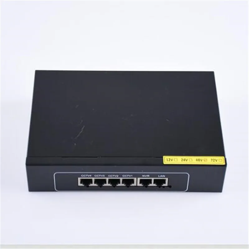 48V  4 port PoE Switch 10/100 Mbps Smart Switch met 2*10/100 mbps UP Link poort 250 meter Belde Ingebouwde Voeding