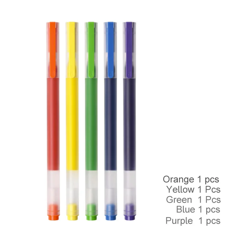 NEUE Xiaomi Mijia Super Durable Bunte Schreiben Sign Stift 5 Farben Mi Stift 0,5mm Gel stift Unterzeichnung Stifte Für schule Büro Zeichnung