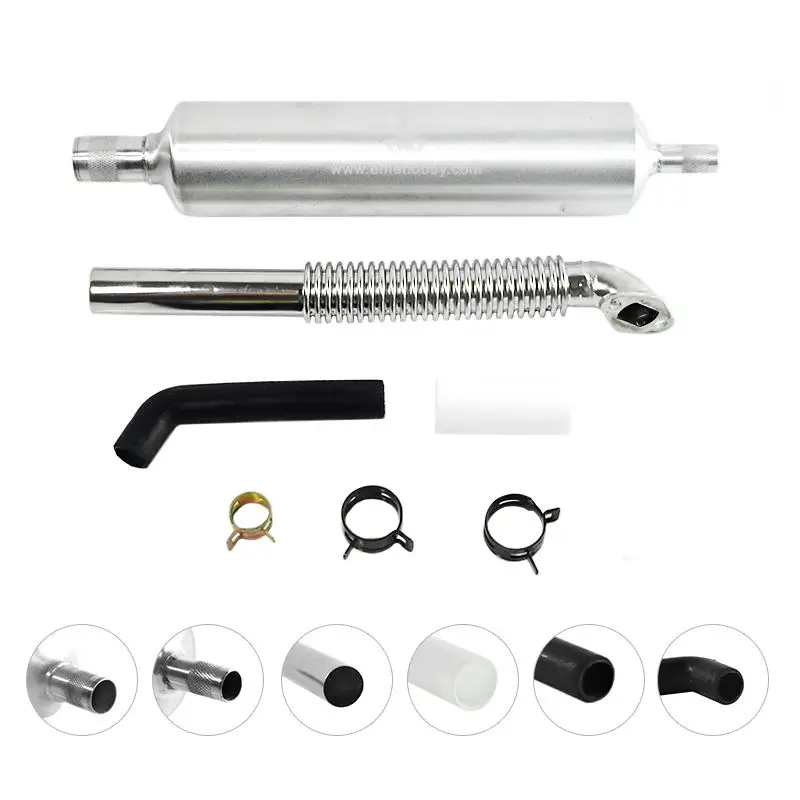 1Set EME Muffler Exhaust  Pipe  Suited Engines Single Cylinder 26cc-35cc DLE30 EME35 DLA32 GT26 For Gasoline RC Airplane Engine