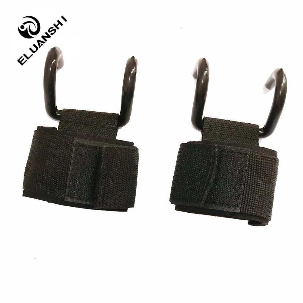 ELUANSHI-correas ajustables de acero para levantamiento de pesas, agarres fuertes para entrenamiento de fuerza, gimnasio, Fitness, negro, soporte