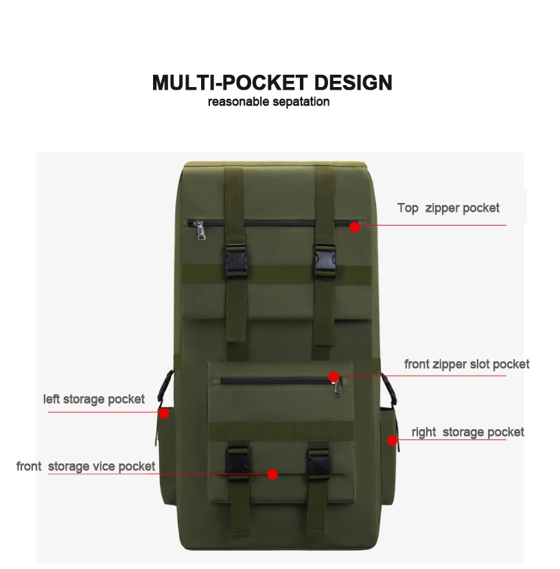 120L Männer Wandern Tasche Camping Rucksack Große Outdoor Klettern Trekking Reise Taktische Taschen Gepäck Tasche Schulter – Detail 7