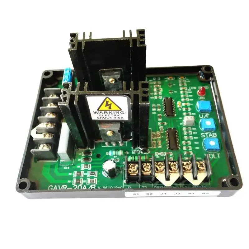 

GAVR-20A Universal Brushless AVR Generato Automatic Voltage Regulator Module Frequency Protection EMI Suppression Palm Digital