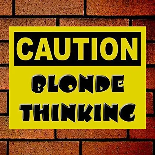 Caution Blonde Thinking 12x16 Unique Wall Signs Decors