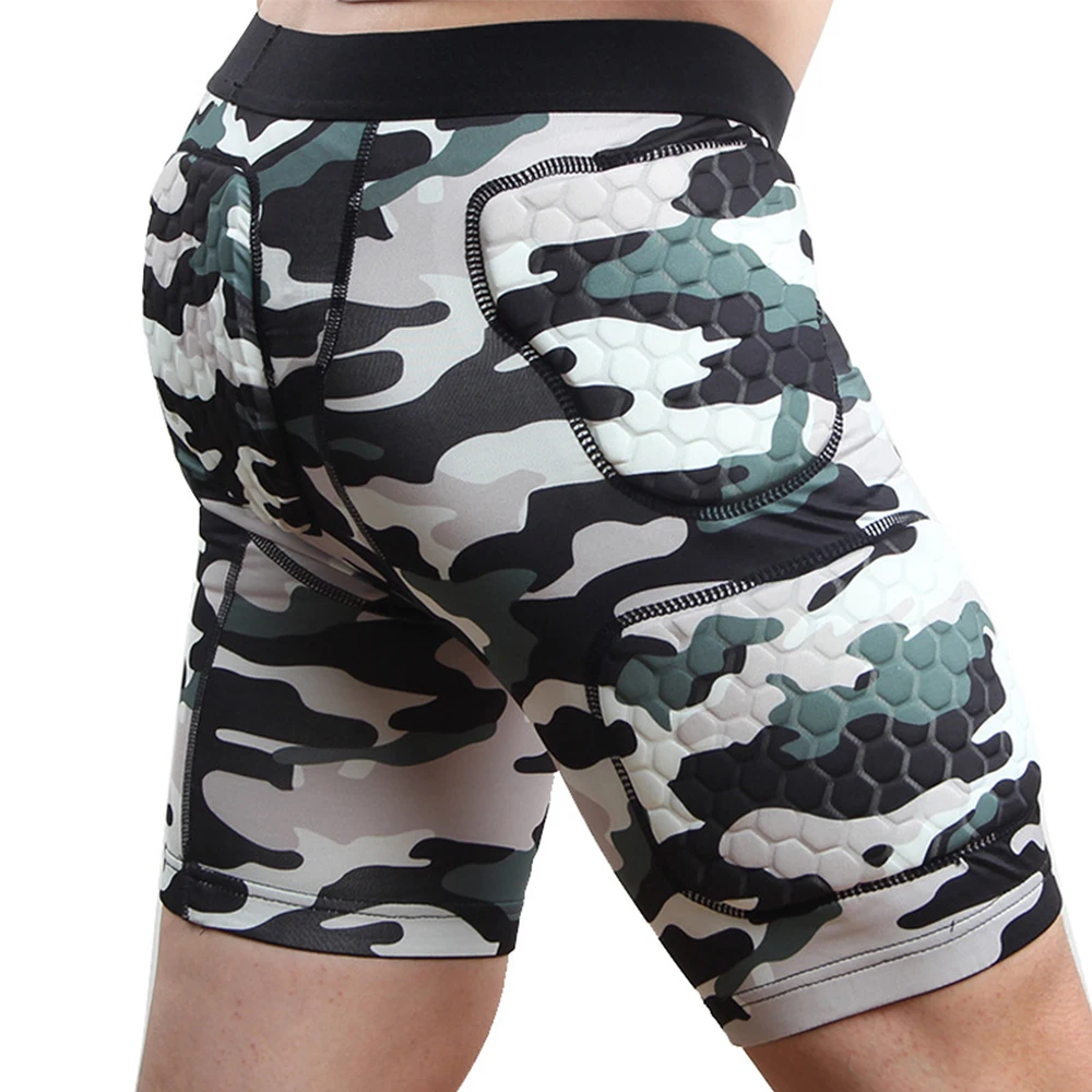 Men Sports Anti-collision Shorts Basketball Football Paintball Training Clothing Protection Camouflage Suit Ski Protective Pants