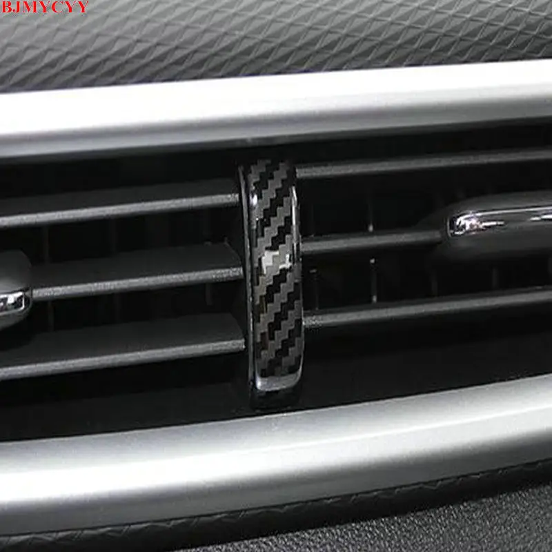 BJMYCYY air conditioning central air outlet small piece carbon fiber stainless steel decorative patch for Chevrolet Trax 2019