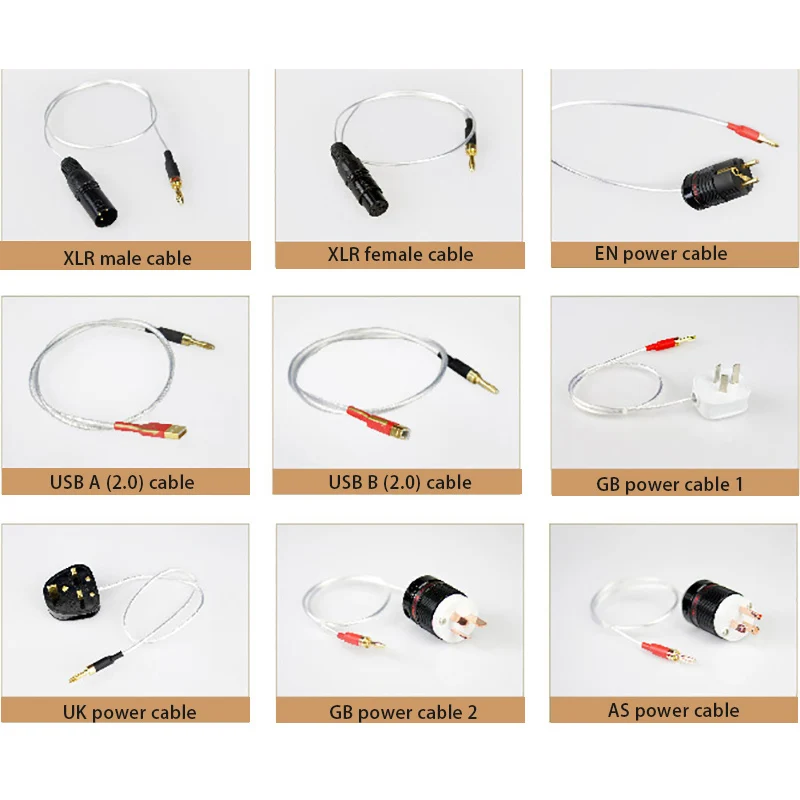 0.5m Cable For HiFi Audio GND Grounding Box Tuning Box Power Purifier Electronic Black Hole