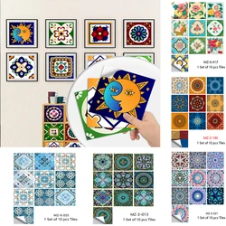 10/15/20cm Mandala Style Matte Surface Tile Sticker Peel & Stick Decoration Film For Tiles /Ground in Kitchen Wardrobe Wallpaper