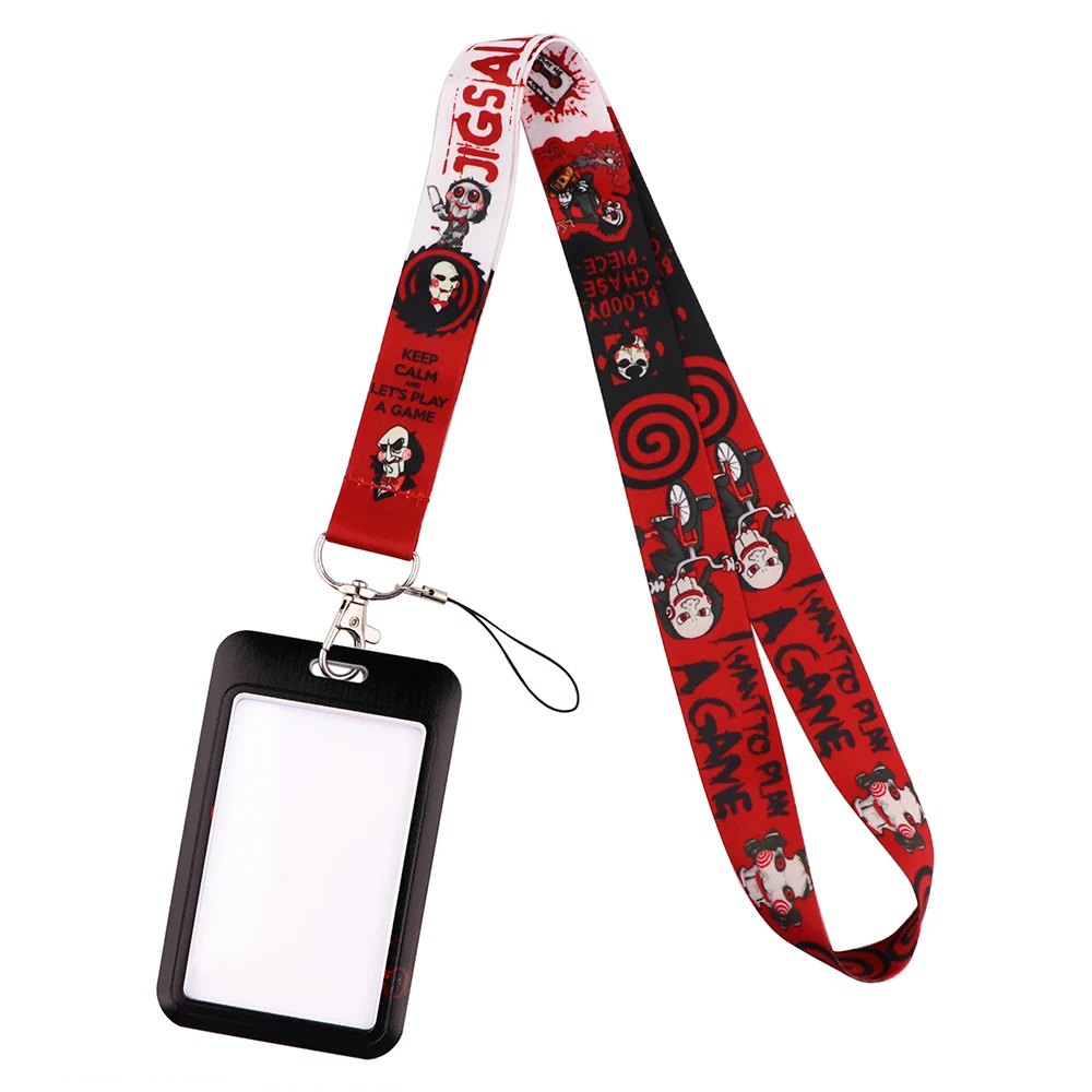 LX927 Horror Movie Killers Phone Keychain Lanyard ID Bank Card Badge Holder Phone Rope Pendants USB Neck Strap Lariat Cool Stuff