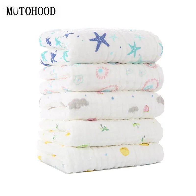 MOTOHOOD 9 Layers Cotton Bath Towel Kids Quilt Baby Blankets Newborn Bedding Photography Props Cotton Warm Blanket Swaddle 105cm