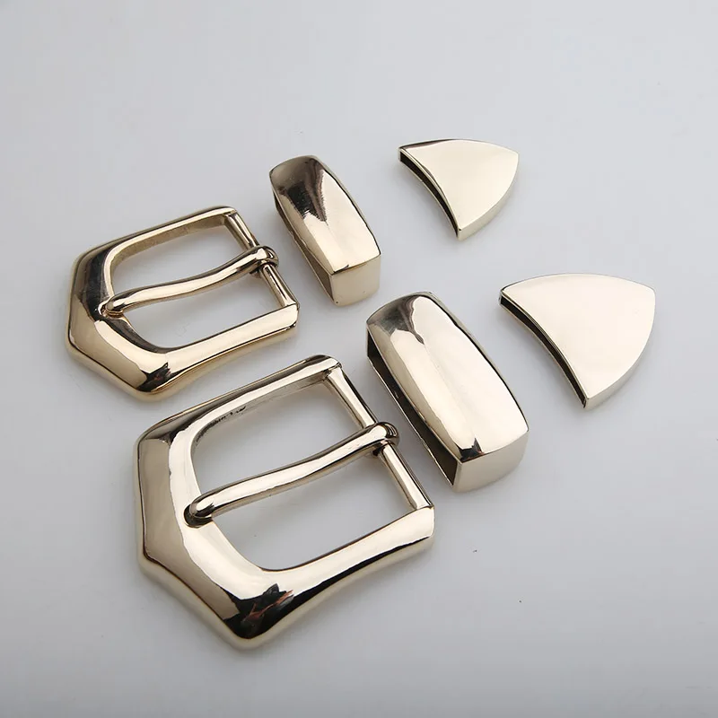 Style Silver Plated Metal Belt Buckle Men's Vintage Embossed Three Piece Pin Buckles DIY Leather Craft Buckle 3pcs/set