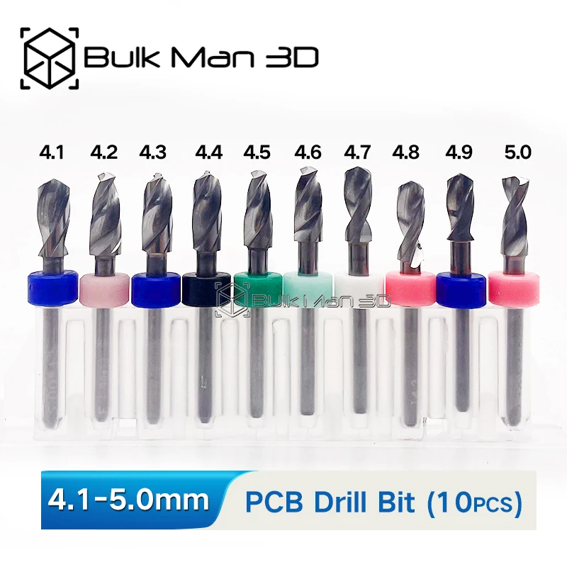 10pcs/Set 4.1-5.0mm High Precision PCB Drill Bit CNC End Mill Tool CNC Cutter for Wood Metal Engraver