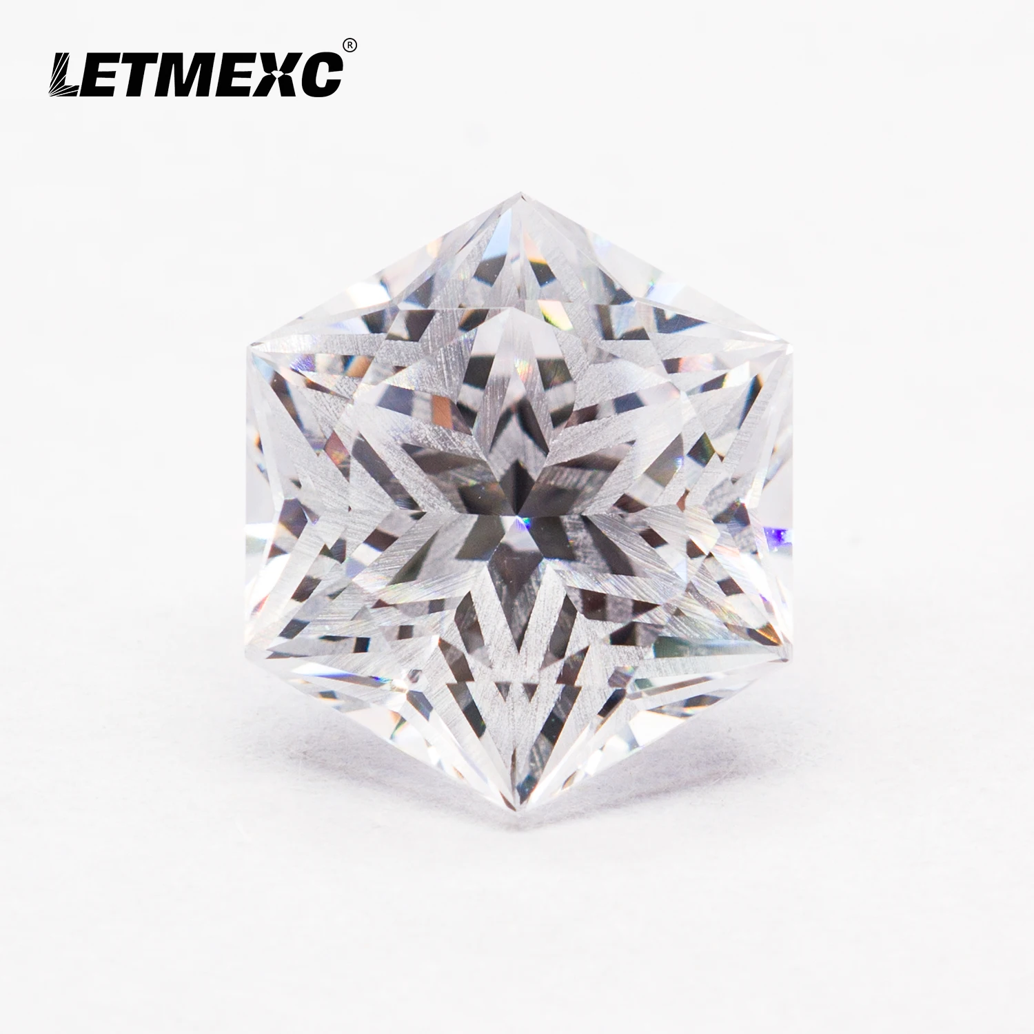 

Letmexc, шестигранная огранка, белый кубический цирконий, свободный камень, Высокоуглеродистый CZ драгоценный камень