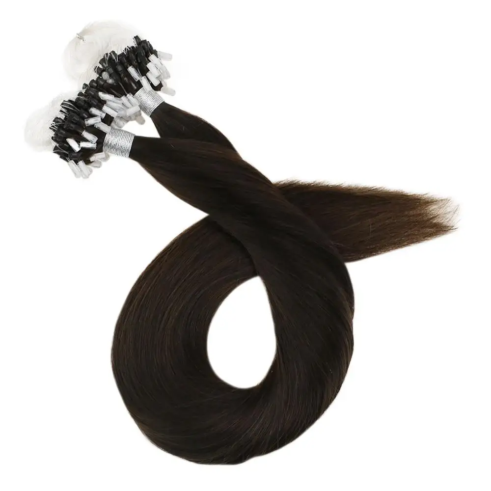 Moresoo Micro Loop Hair Extensions Microlinks Machine Remy Braziliaanse 1G/1S 50G Blonde Balayage 100% Real human Hair Straight - afbeelding 1