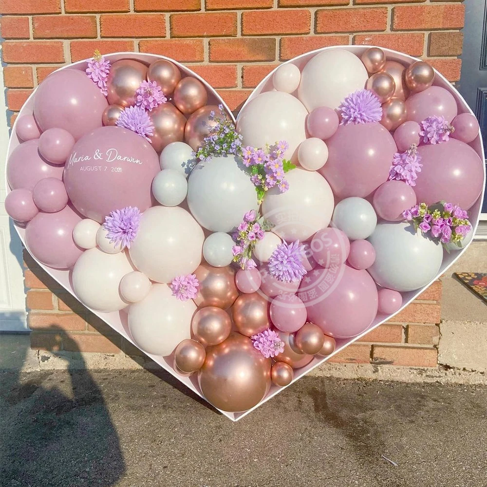 DIY Giant Big Love Heart Mosaic Balloon Frame Stand Filling Box Anniversary Wedding Valentines Day Birthday Party Decorations