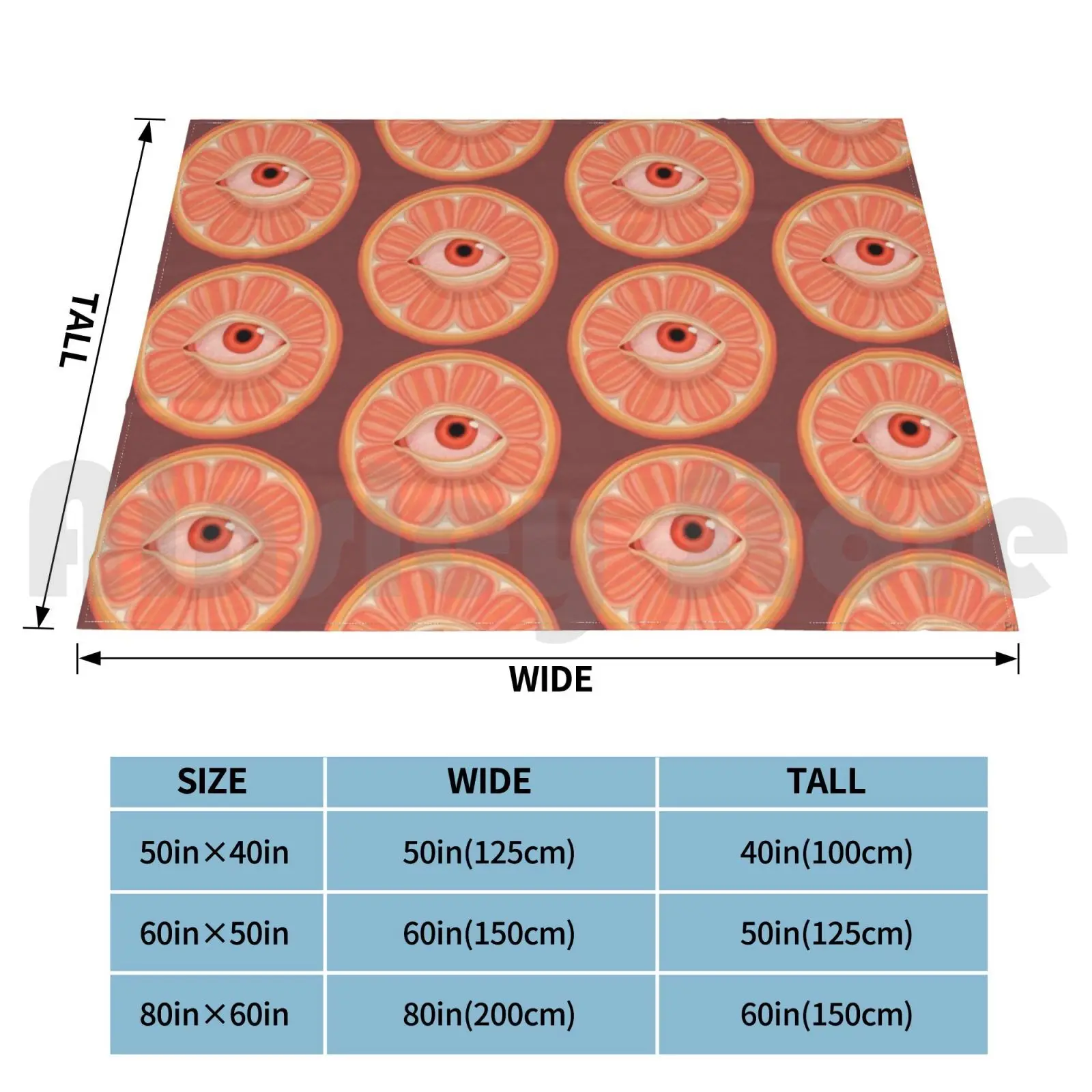 Seeing Orange Blanket Super Soft Warm Light Thin Preterthings Orange Citrus Orange Juice Orangejuice Eye Bloodshot