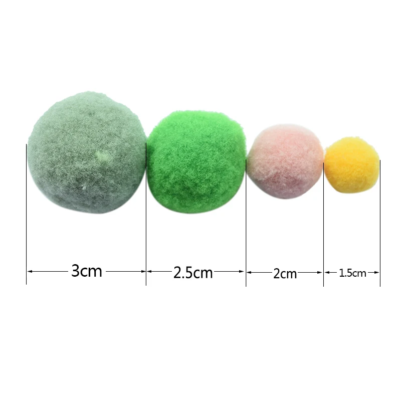 100pcs 15/20/25mm Soffice Soffice Pompon Palla FAI DA TE Del Bambino Fatti A Mano Giocattolo Bambola Indumento Materiale Da Cucire colore Pom Poms