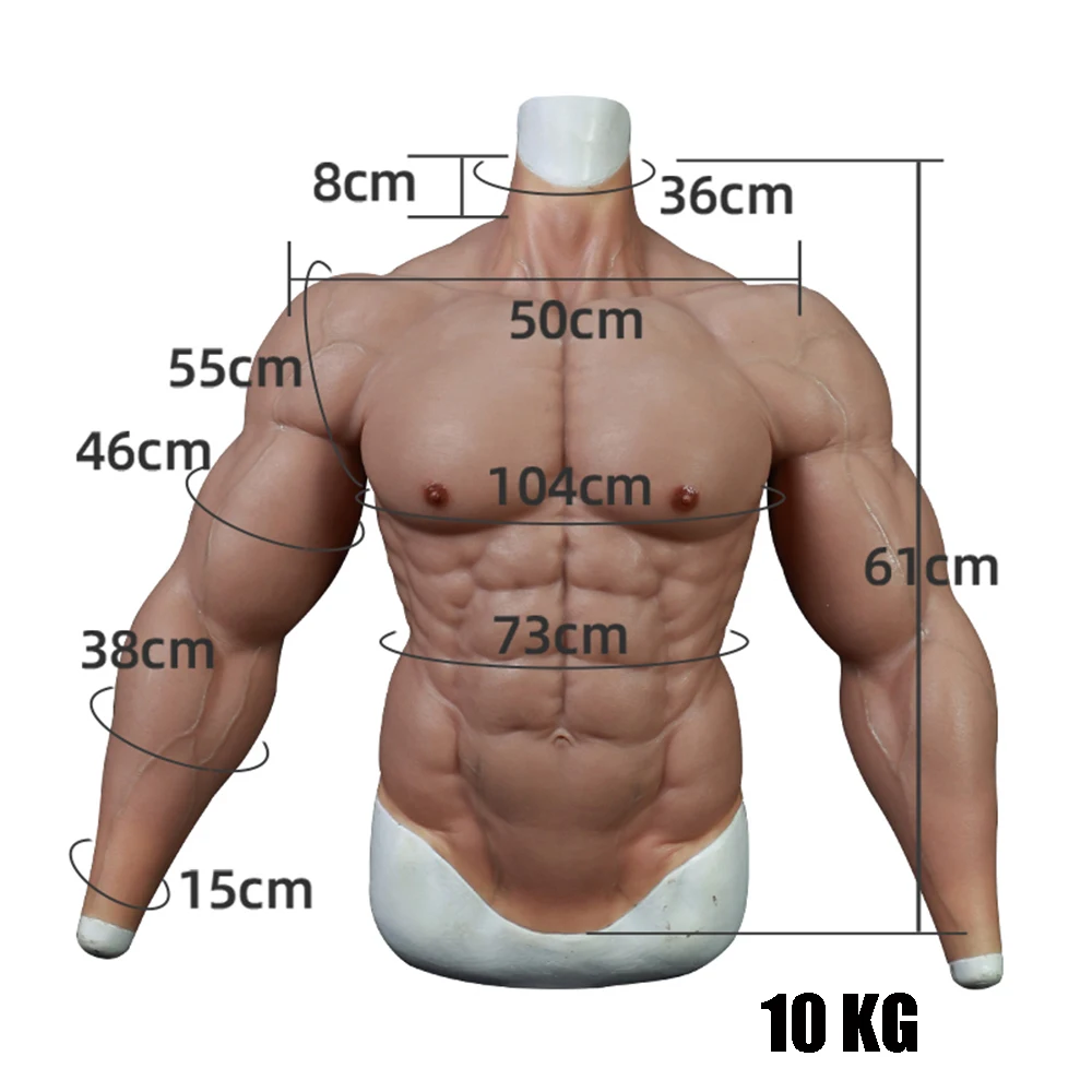 KnowU Strengthen Silicone Muscle Suit Cosplay Realistic Fake Chest Muscle Suit with Arms Realistic Chest Strong Chest