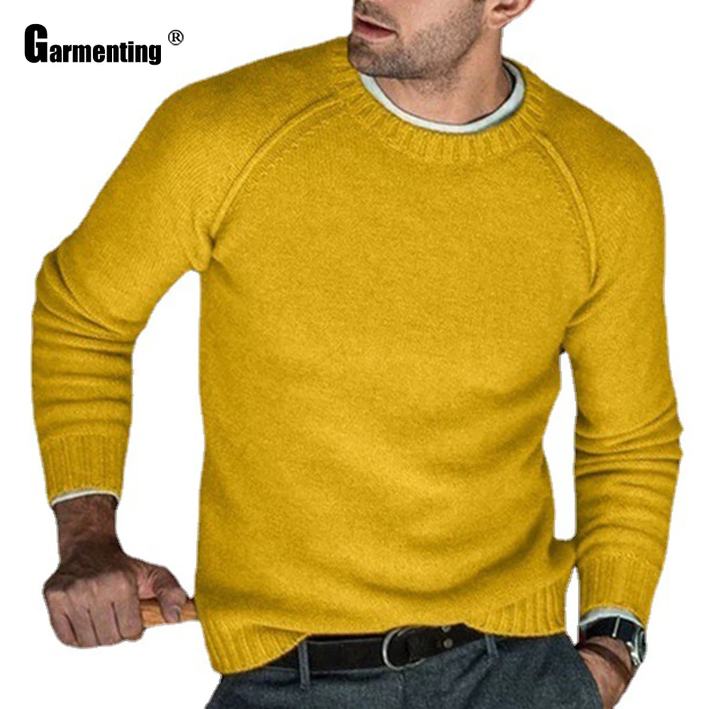 2025 Mens Long Sleeve Basic Top Sweaters masculina pull homme New Knitting Pullover Yellow Gray Sweater Clothing Plus Size S-3XL
