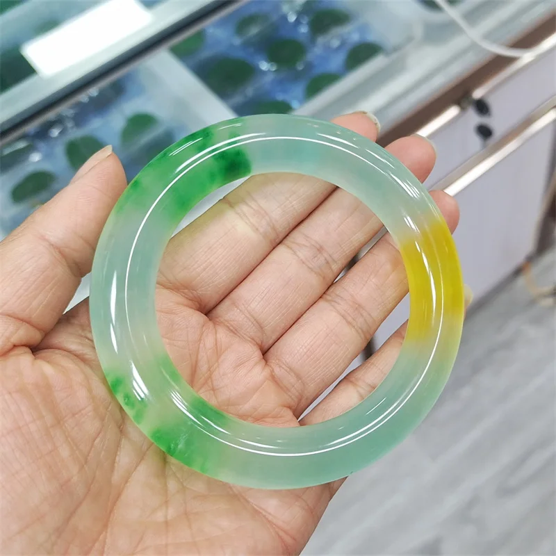 

Hot Selling Natural Hand-carved Jade Colourful Bangle 56-58mm Fashion Jewelry Bracelet Accessories Men Women Luck Gifts1