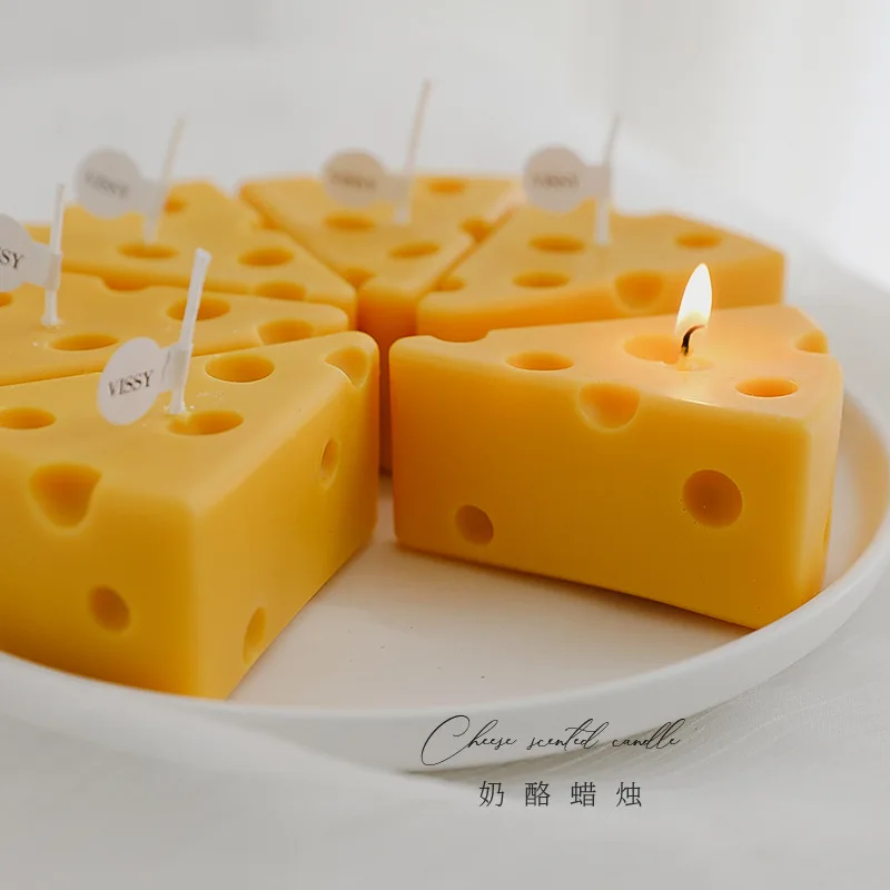 

Handmade Home Furnishings Aromatherapy Cheese Candles Shooting Props Scene Decoration Cheese Candles Festival Kid's Hand Gift