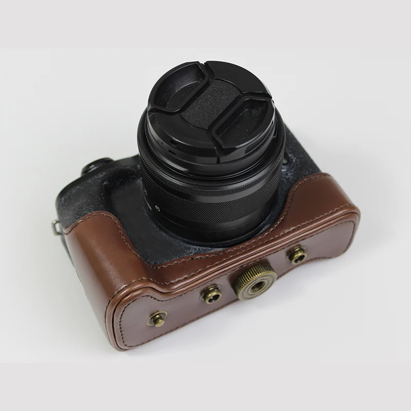 المحمولة بولي Case حافظة جلدية حقيبة كاميرا غطاء لكانون EOS M6 M6II M6 MarkII M3 واقية الحقيبة مع حزام الكتف