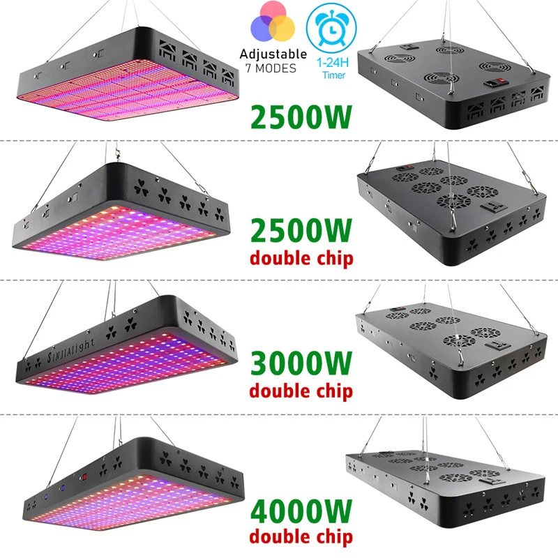 Imagem -06 - Lvjing Lâmpada Led Full Spectrum para Cultivo Lâmpada de 600w 1200w 2500w 3000w e 4000w Temporizador para Plantas Internas Hidroponia Barraca