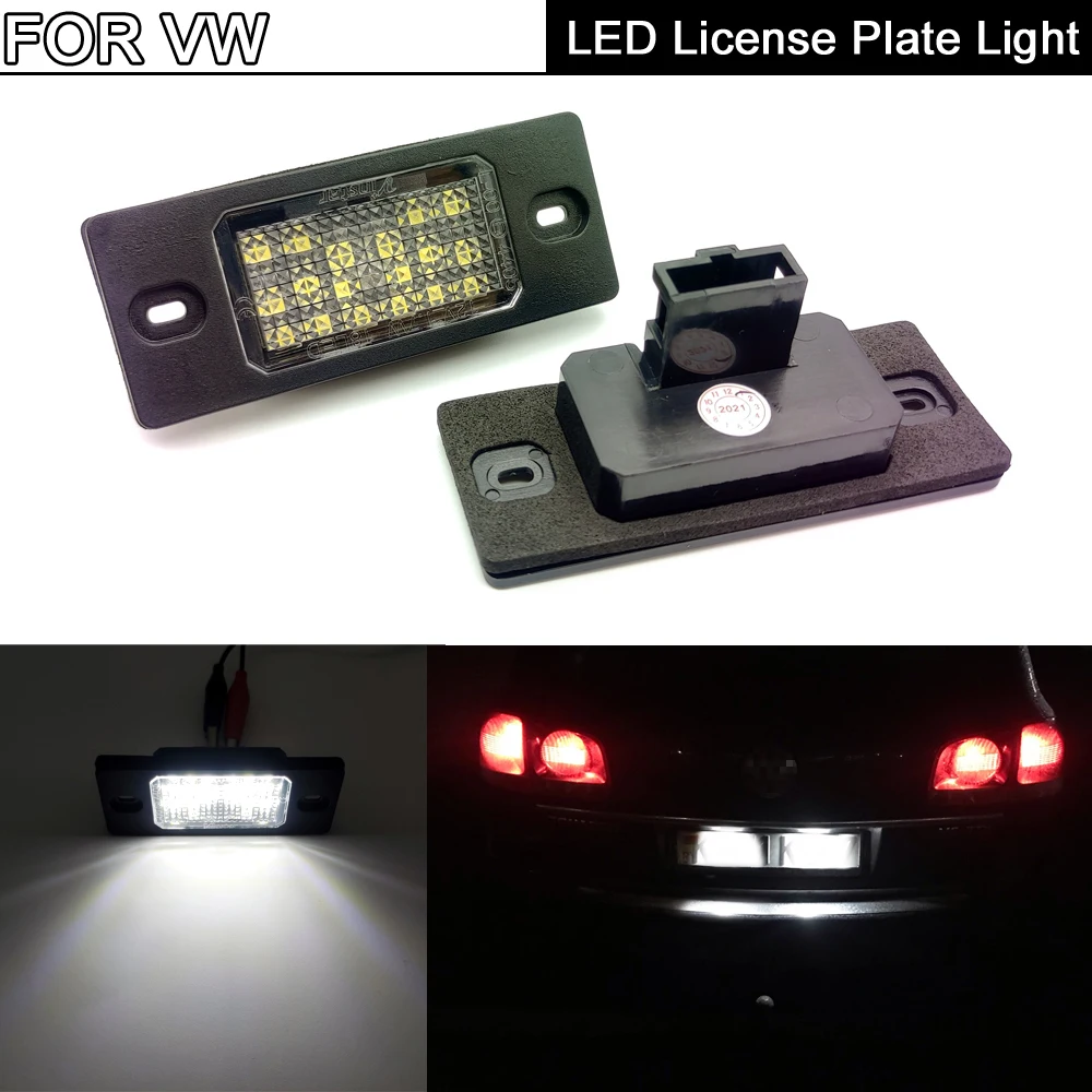 2szt LED Oświetlenie tablicy rejestracyjnej Lampa tablicy rejestracyjnej Do VW Touareg Tiguan Golf5 Passat Bora Sedan Do Porsche Cayenne 955/957