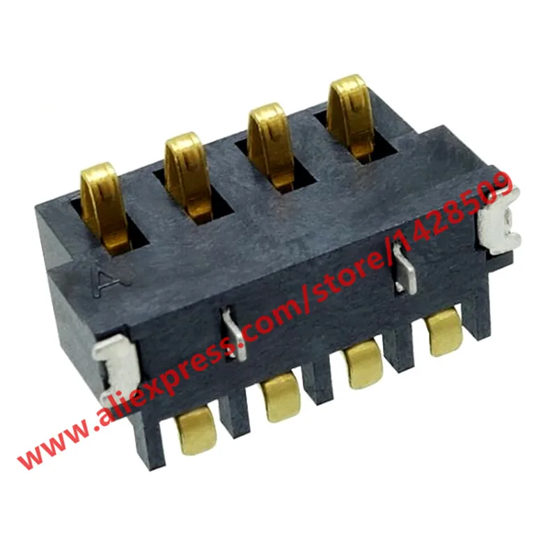 5pcs Side Voltage 2.5mm Pitch 6.4mm Height Gold Plating 4-Pin Socket Plug Battery Holder Battery Connector