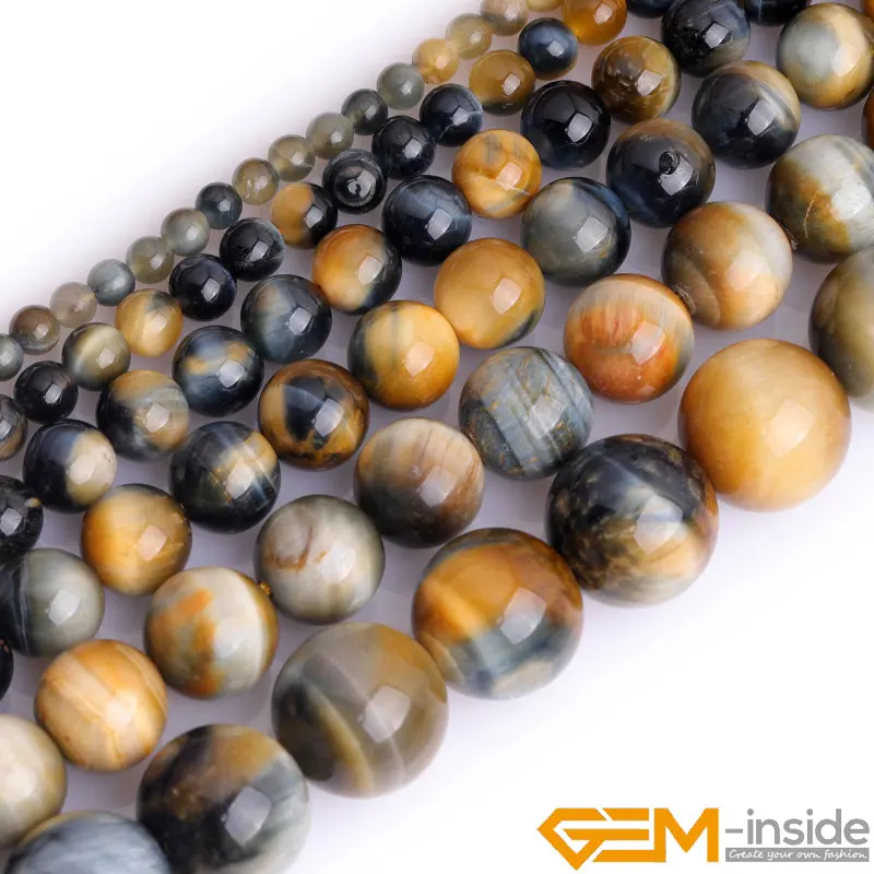 Natural Dream Lace Tiger Eye Round Loose Beads For Jewelry Making Strand 15 Inch DIY Fashion Jewelry Bead For Women Gifts