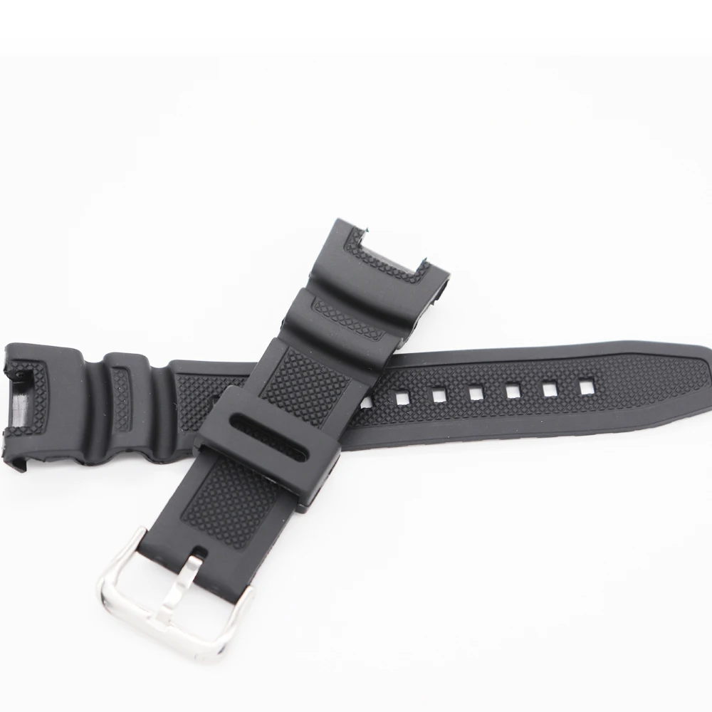 Black Men Women Silicone Strap Watchband Suitable For Casio SGW-100 SGW100 21MM Rubber Sport Waterproof Replacement Watch Band