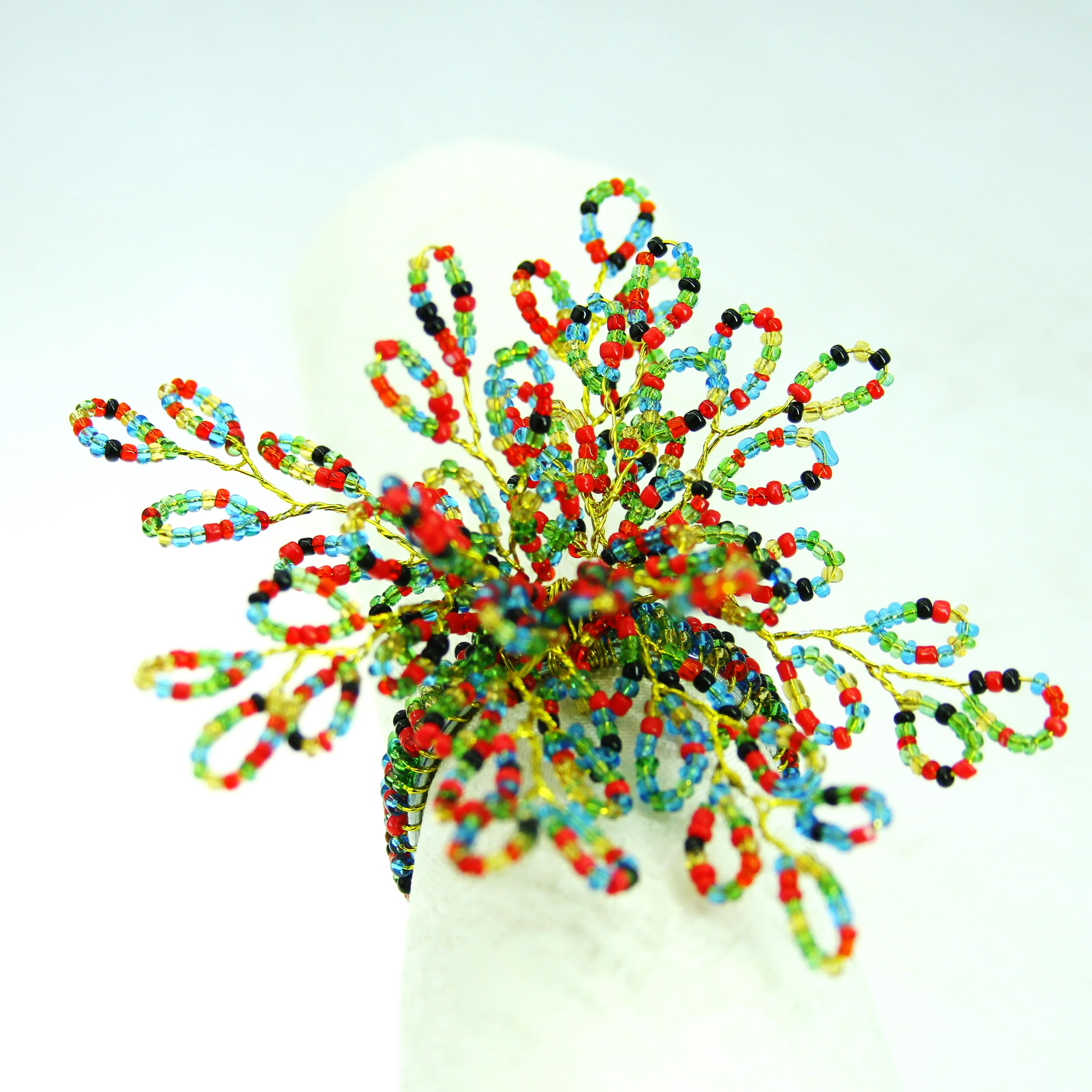 Free Shipping Glass Beads Flower Napkin Rings Beaded Wedding Wholesale,Holder 12 Pcs