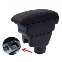 For Fiat sedici armrest box central Store content Storage box armrest box with cup holder USB interface