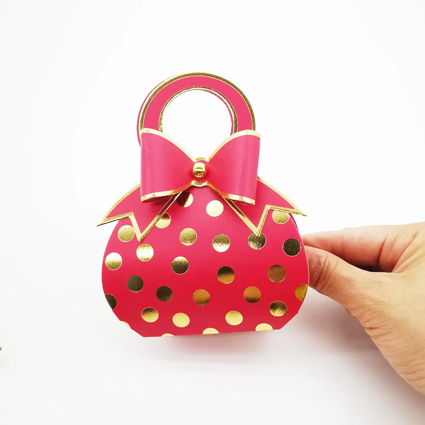 

Polka Dot Bronzing handbag Wedding Favor Gift Chocolate Candy Gift Bag hand-carry polka dot bag gift box wedding return gift