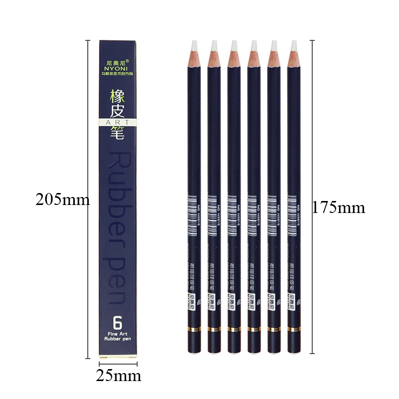 NYONI Gummi Stift Radiergummi Bleistift Stift Spitze Gummi Typ 1/3/6 stücke Hohe Präzision Bleistift Radiergummi Für manga Highlight Kunst Liefert N2810