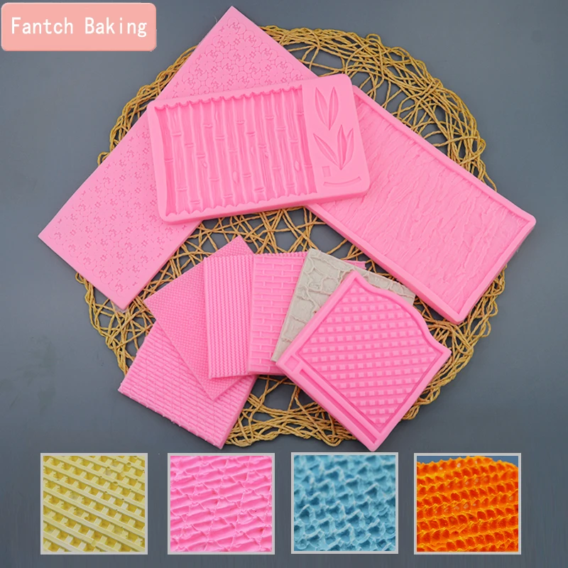 

DIY Silicone Mold Knitting Sweater Bark Wall Wave Pattern for Cake Lace Decorating Tool Chocolate Biscuits Cookie Fondant Mould