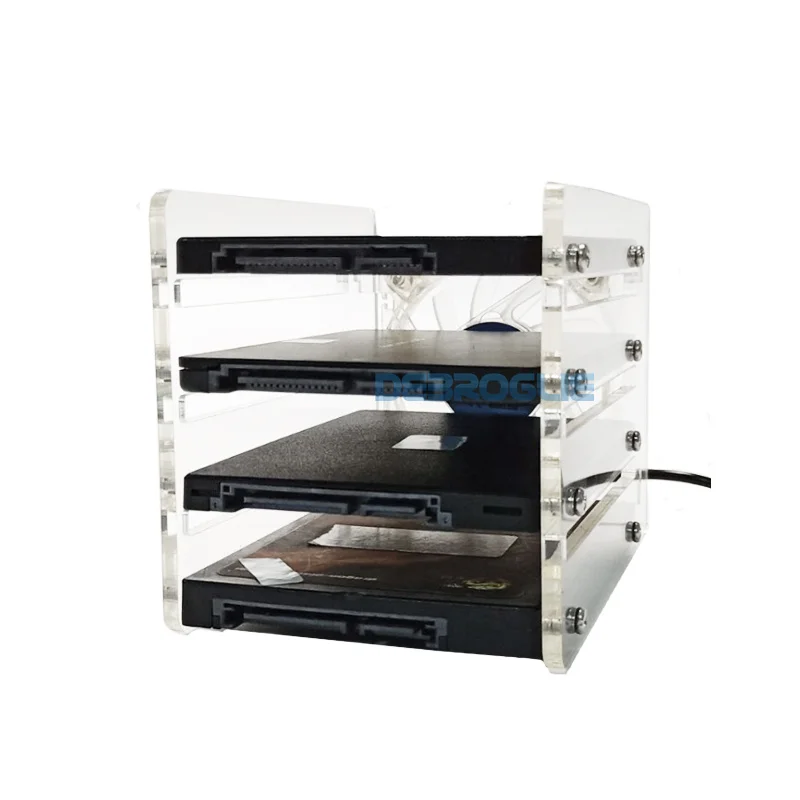 2.5inch hard drive cooling bracket transparent multi-disc stacking mobile hard disk external DIY15mm thick SSD HDD