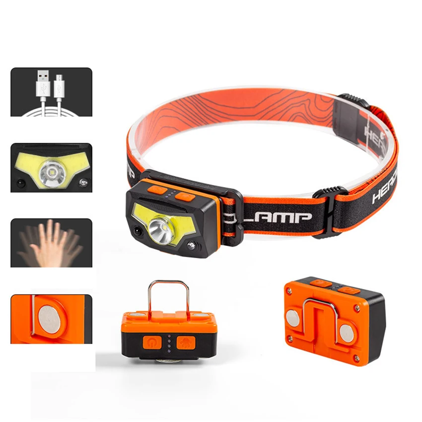 Headlamp Flashlight - Super Bright, Lightweight Head Lamp with XPG + COB Beads, Comfortable Headband, Headlight with Hook