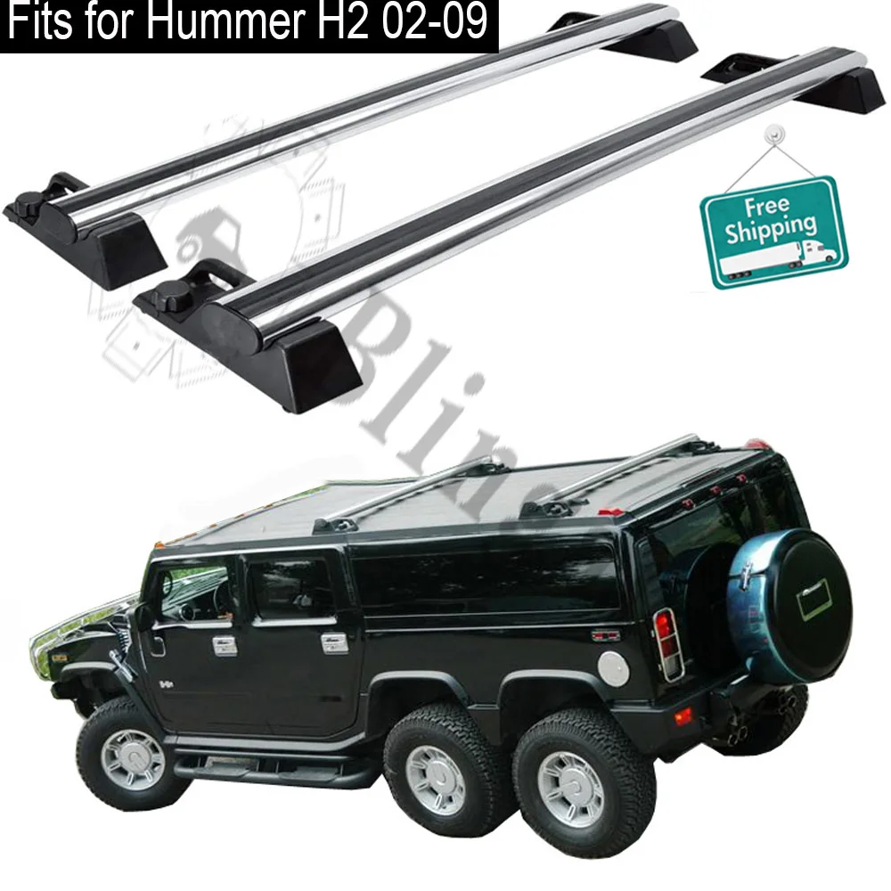 2Pcs crossbars Cross bar  fits for -Hummer- H2 2002~2009 Cross Bar Carrier Rails Luggage Rails Cargo Bars