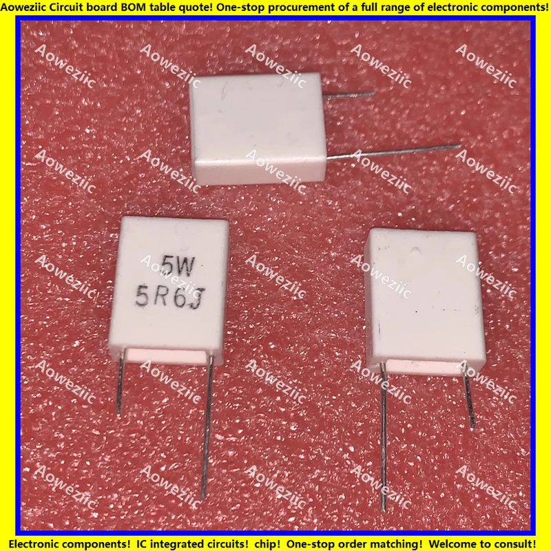 

10Pcs/Lot 5W5R6J Inductionless Cement Resistor 5W5.6ohm 5W5.6ΩJ Ceramic Resistance Precision ±5% Non-Inductive Resistor P=10MM