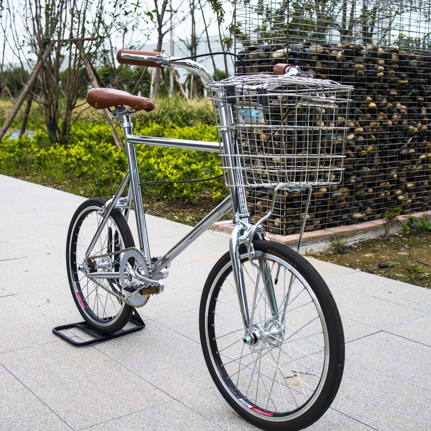 Bicicleta de 20 pulgadas con marco de acero Retro, Mini bicicleta de desplazamiento Vintage de marcha única con cesta, piezas de ciclismo para niños y mujeres