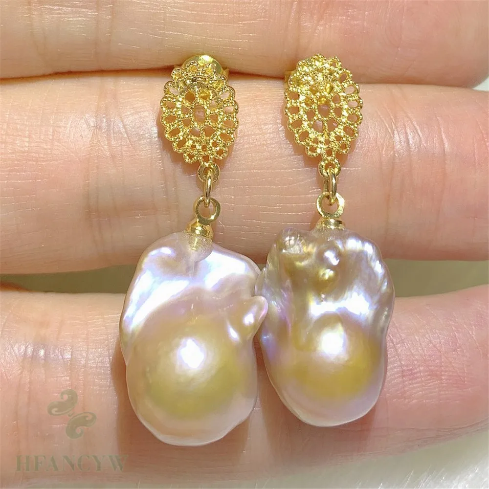 

Multi-color Baroque Pearl Earring Gold Ear Drop Hook Dangle Fashion Cultured Women