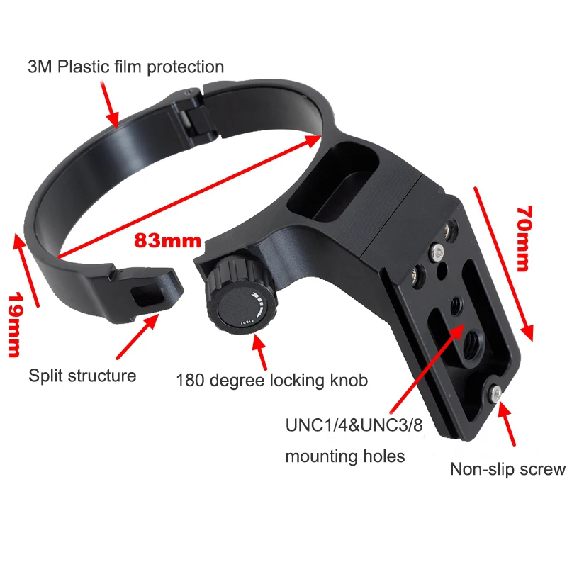 iShoot Lens Collar for Fujifilm GF 100-200mm F5.6&Fuji GF 250mm F4 R LM OIS WR Tripod Mount Ring Lens Adapter w Arca swiss Plate