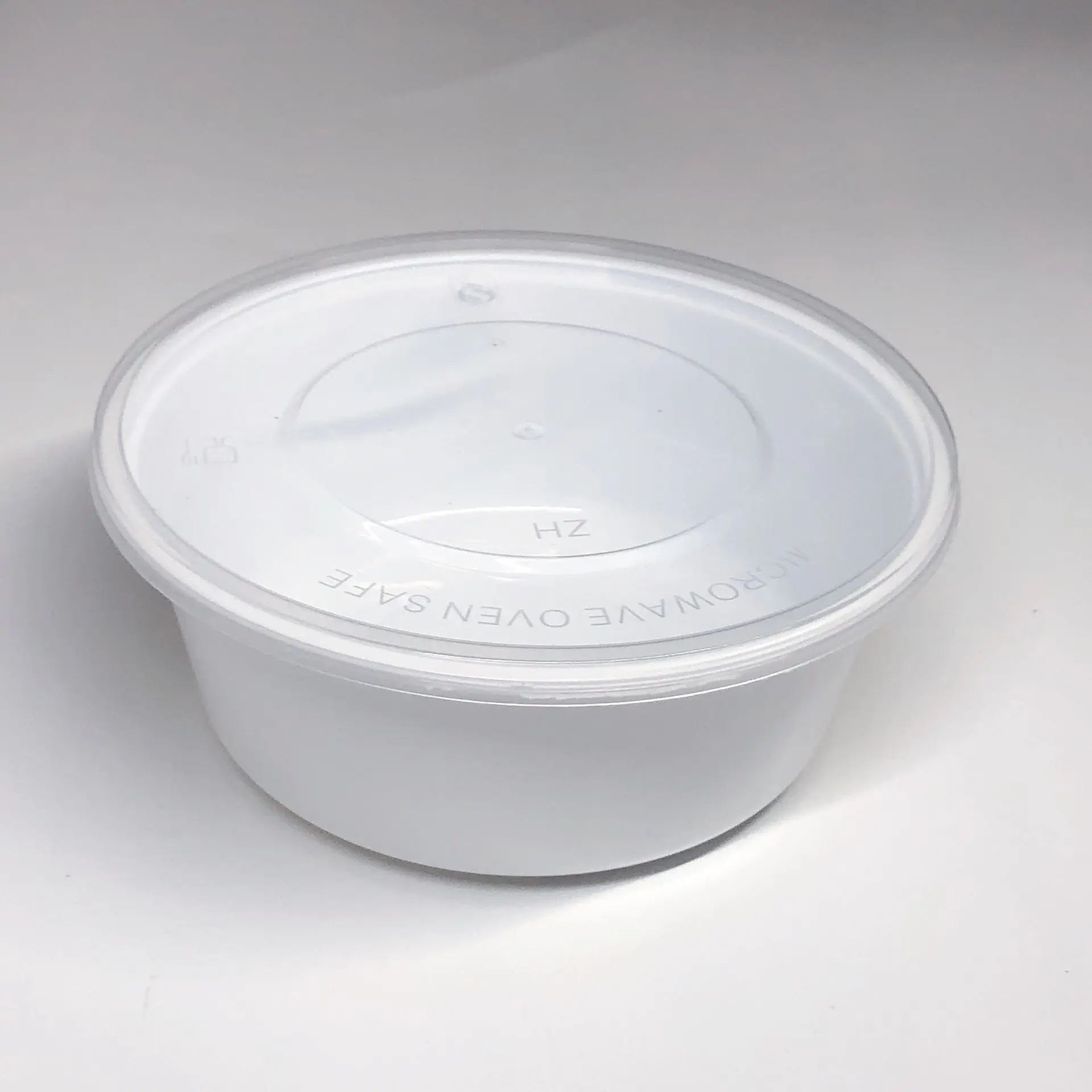 Disposable Plastic Lunch Bowl with Lids, Food Container, Storage Box, Lunch Box, Fruit Packaging Box, White, 10Pcs Set, 300ML