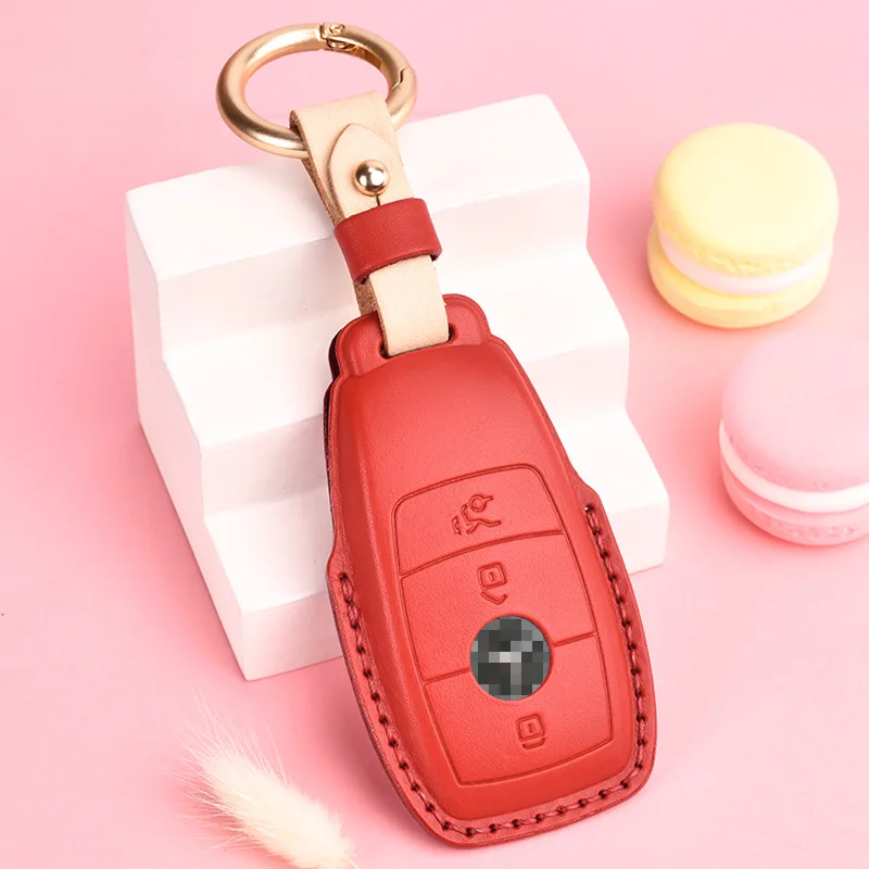 Fashion trend lovely hot press shaping car key case suitable for Mercedes Benz car bag key case buckle leather lady