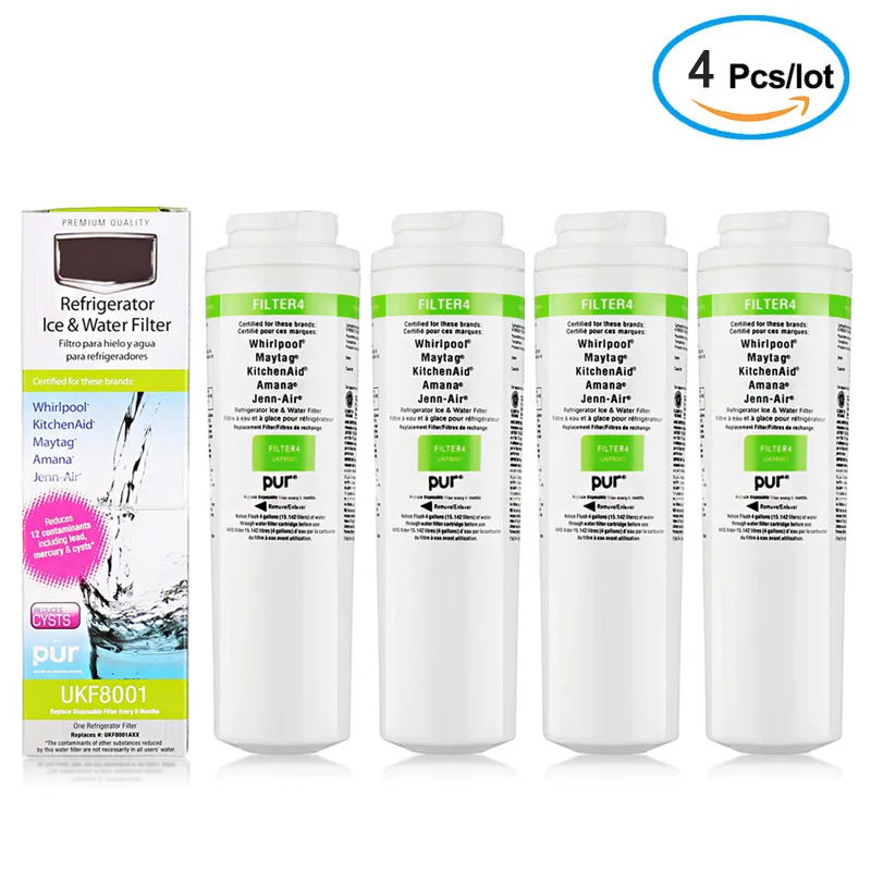 Filtre à eau pour réfrigérateur, certifié NSF 53 & 42, Compatible avec Maytag UKF8001AXX-750, UKF8001AXX-200, lot de 4, UKF8001