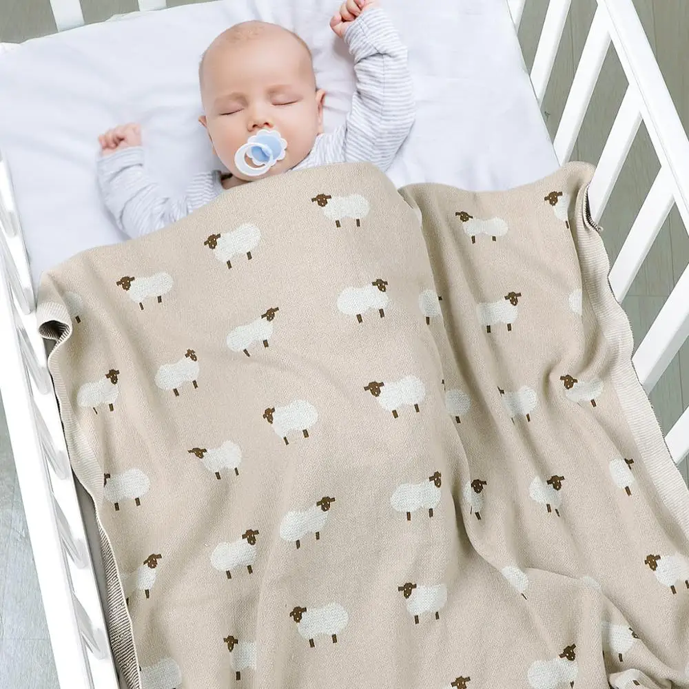 아기 담요 신생아 포대기 랩 100*80 cm, 면 니트 유아 어린이 유모차 침구 이불, 매우 부드러운 어린이 액세서리
