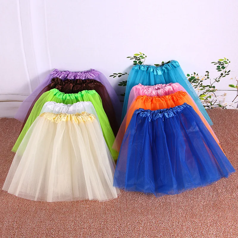 Girls dance skirt children\'s pettiskirt tutu skirt princess three-layer mesh short skirt girls\' wear Princess ballet tutu