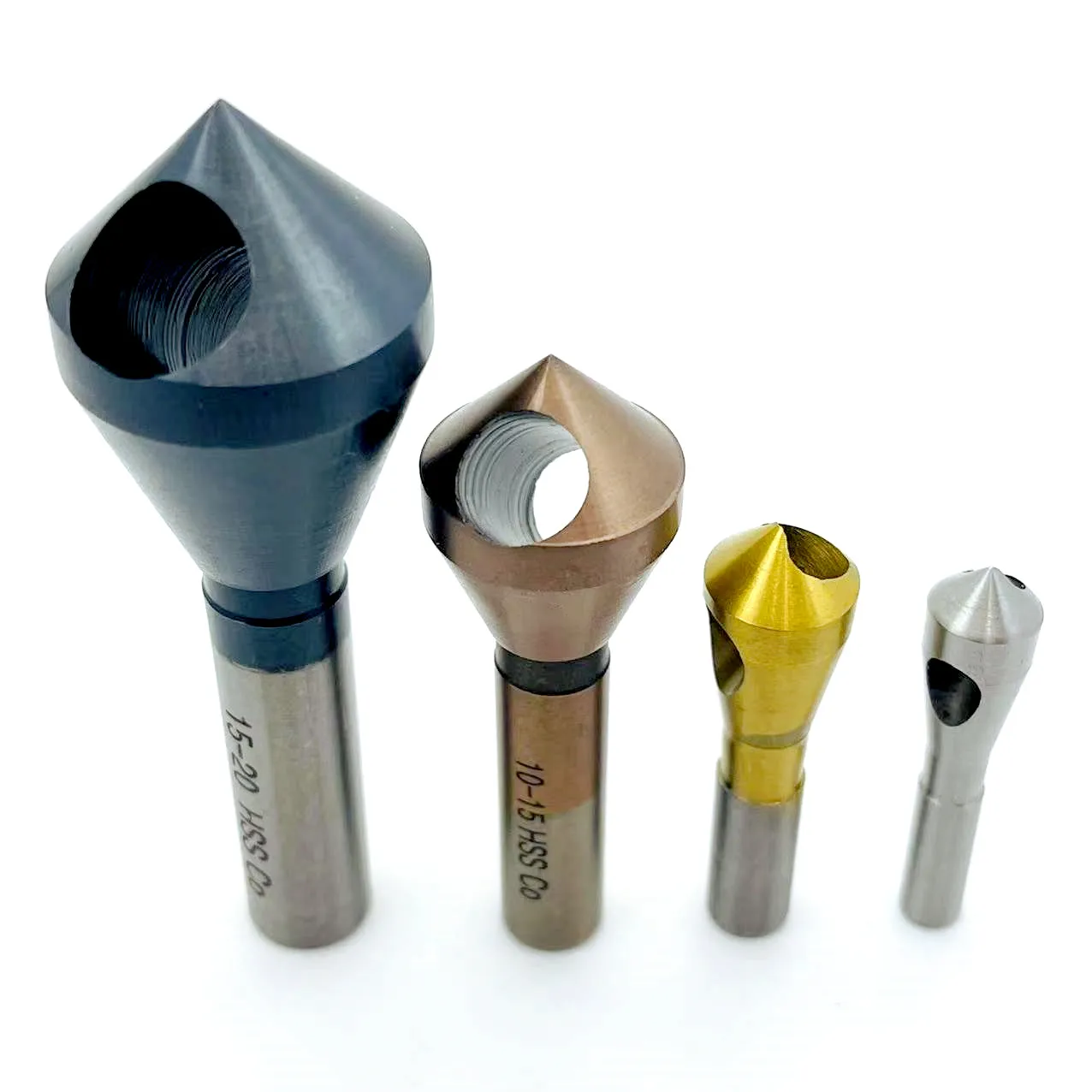 

4pcs Titanium Countersink Drill Bits HSS M2 M35 Cobalt Deburring 90 Degree Chamfering Hole Type Cutter(2-5 5-10 10-15 15-20mm )